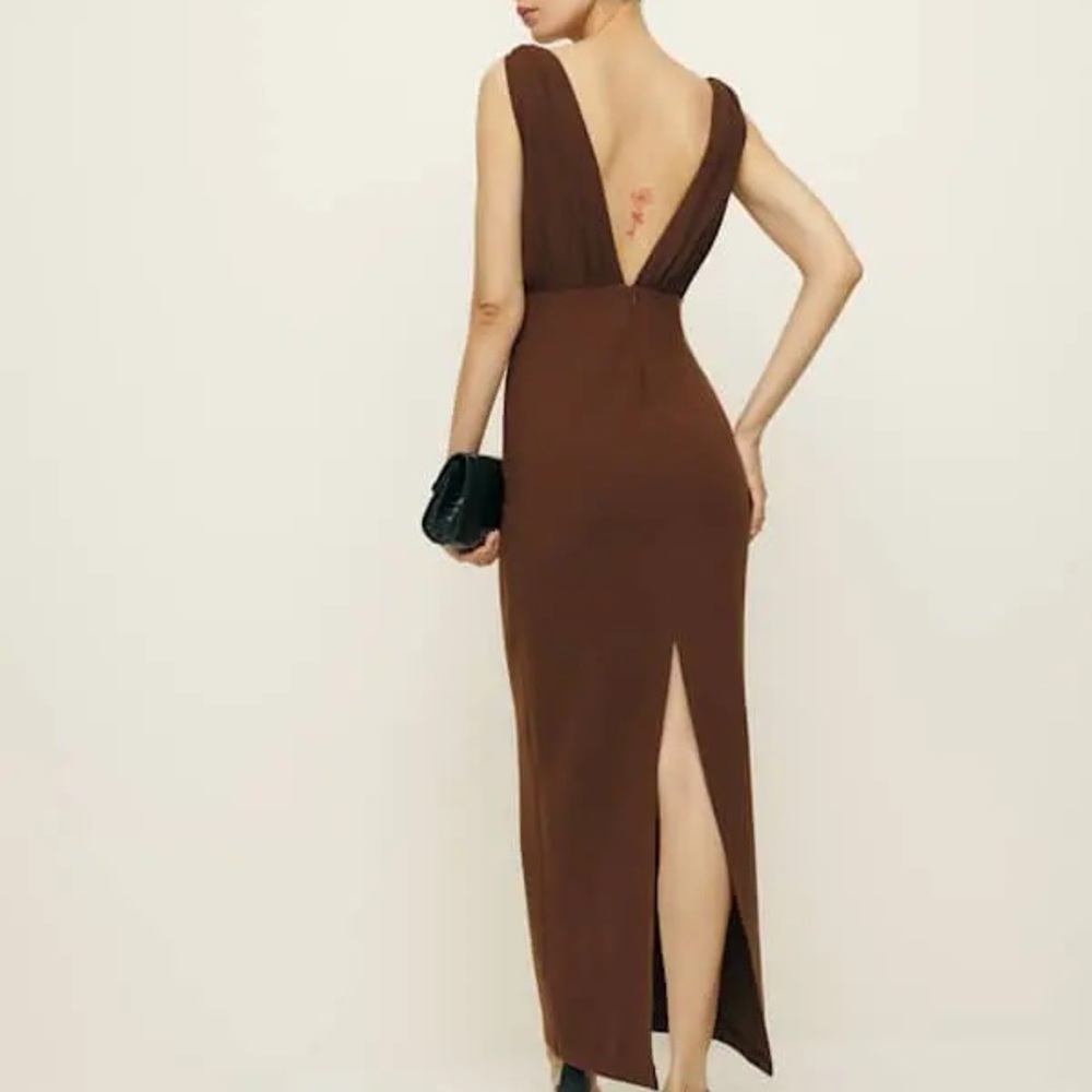 NWT Reformation Velda Dress in Chocolate - Picture 2 of 6